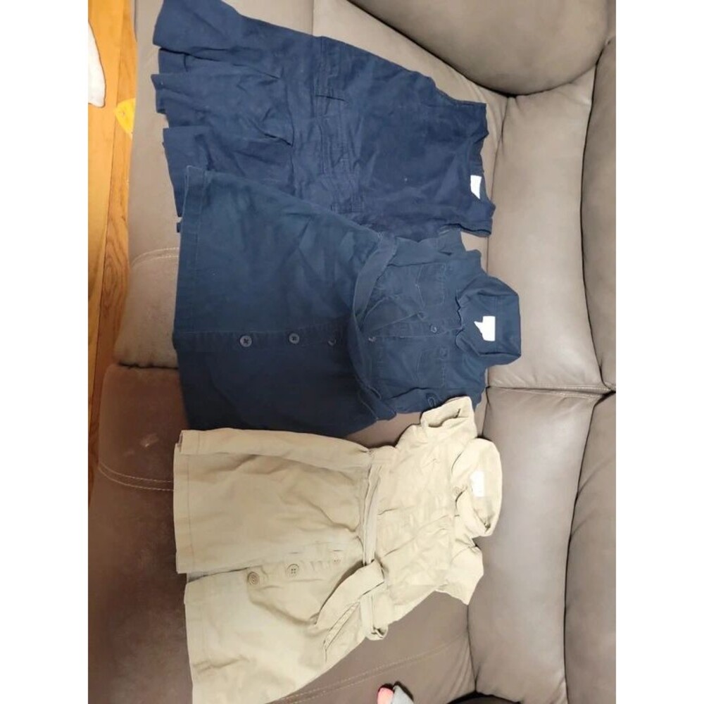Size 4 t girls.uniform dresses blue and khaki